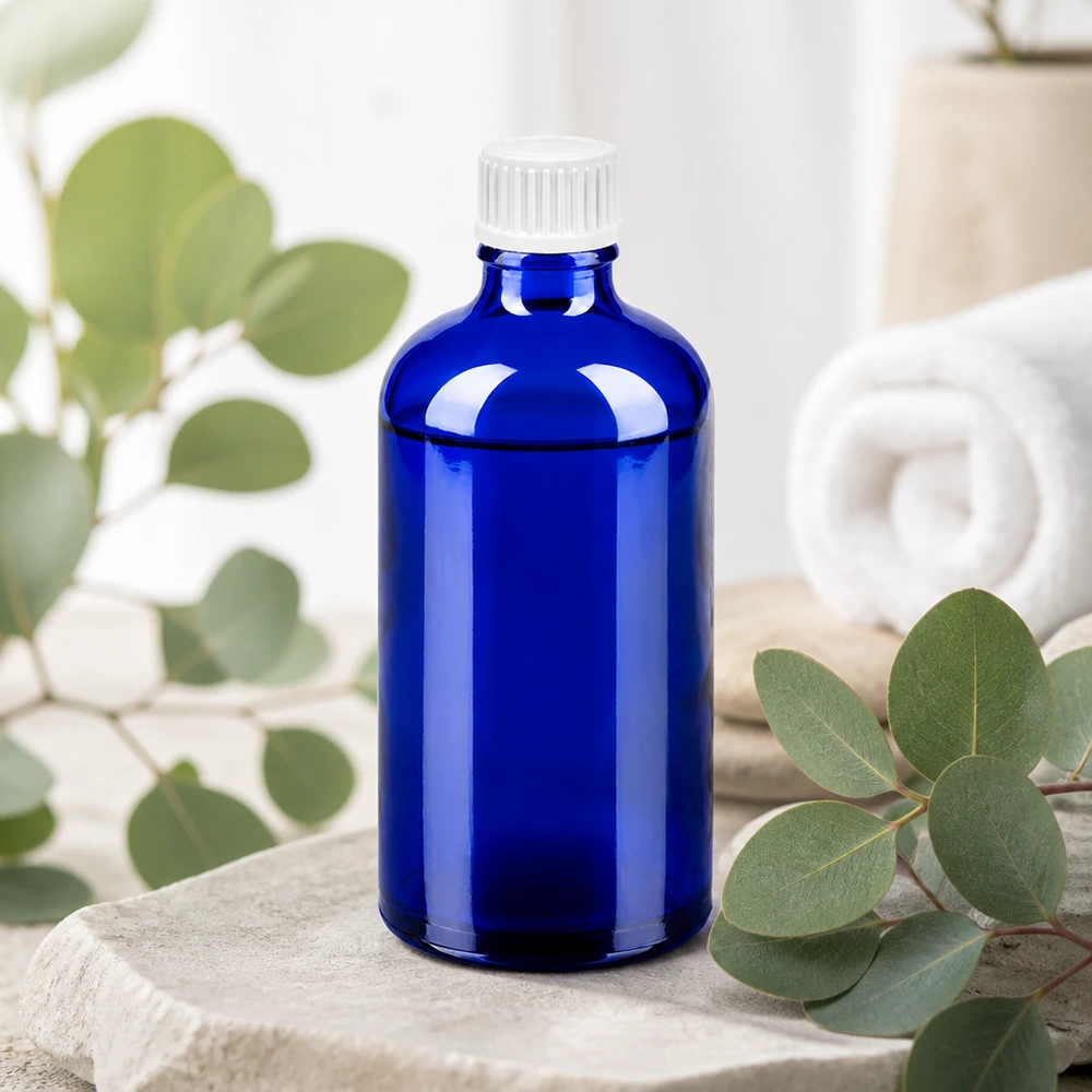 Flacone contagocce da 100 ml 0,9 mm bianco STD BlueLine UT18/100 Bottiglia di dosaggio compatta da 100 ml, blu, con apertura di gocciolamento da 0,9 mm, per laboratorio e uso domestico BlueLine