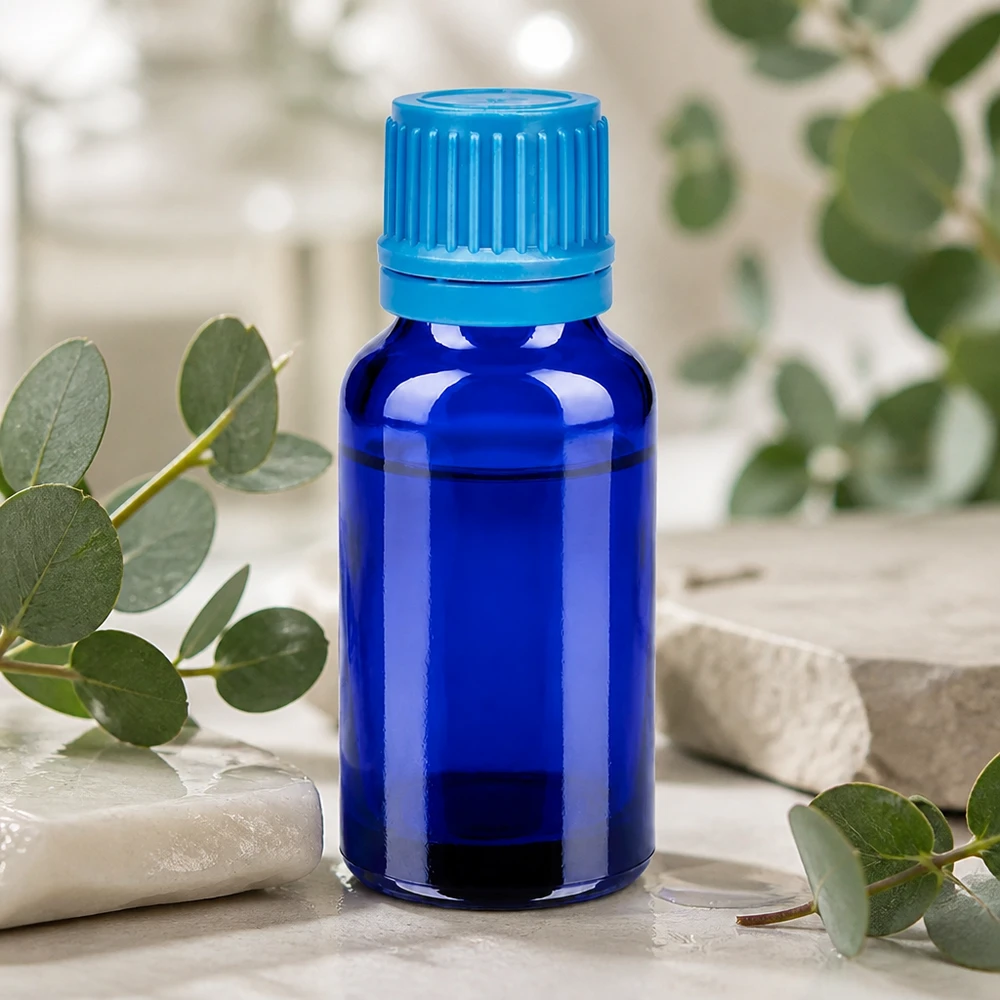 Bottiglia da 20ml 11mm SV blu OV BlueLine UT18/20 Flacone in vetro di alta qualità da 20 ml con filettatura da 11 mm e tappo a vite a prova di perdite, di colore blu.