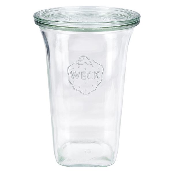 Barattolo Quadro da 795 ml con coperchio in vetro WECK RR100