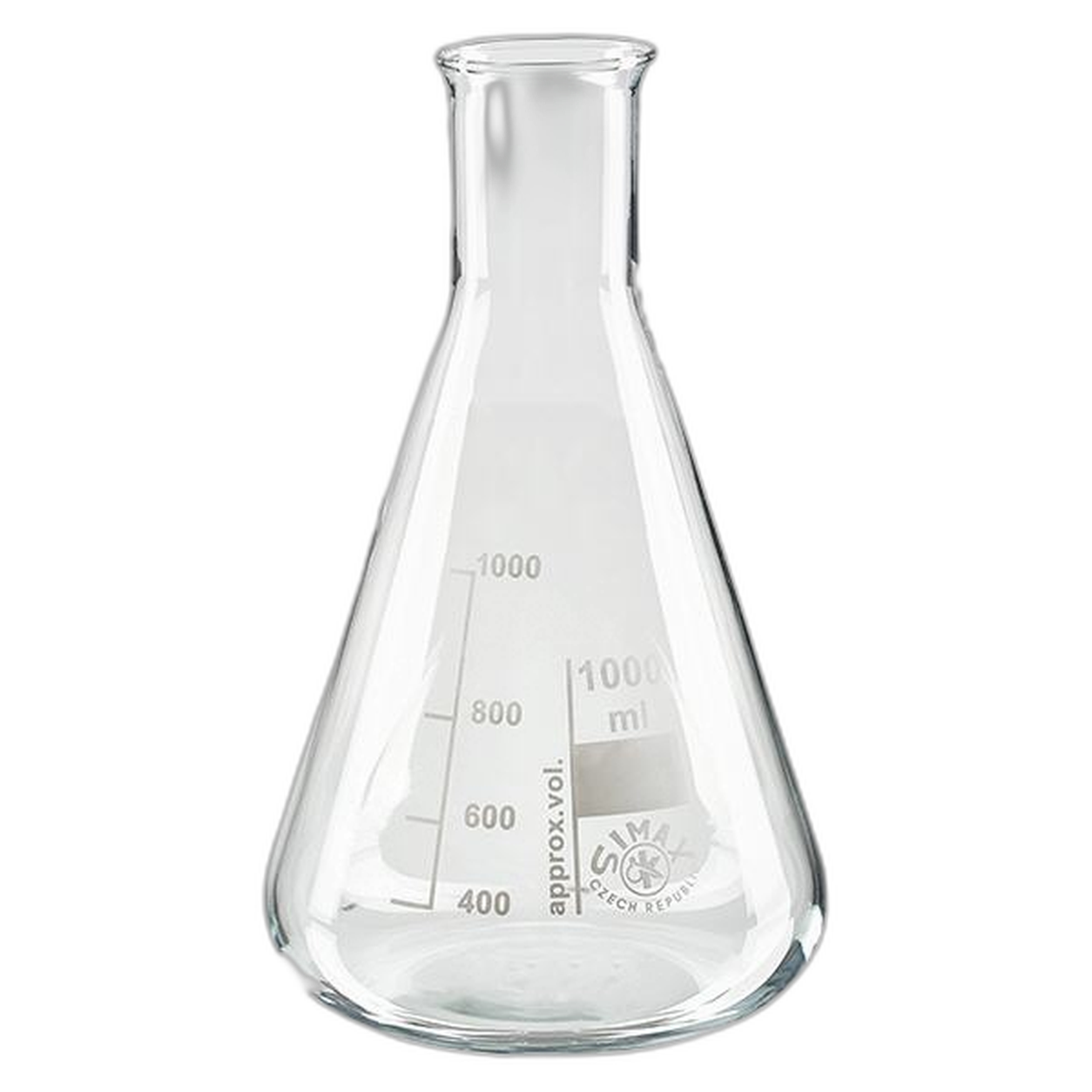 Erlenmeyer a collo stretto in borosilicato, graduati