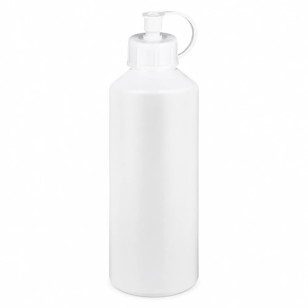 Flacone farmaceutico HDPE 100ml bianco, con tappo a vite bianco. Fiaschette da laboratorio in HDPE traslucido da 100 ml con beccuccio a spruzzo e tappo di sicurezza
