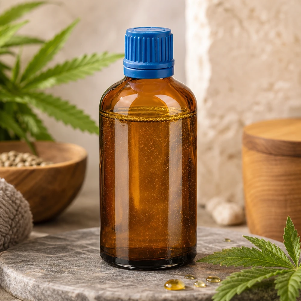 Bottiglia da 100ml 11mm SV blu OV BrownLine UT18/100 Robusto flacone in vetro marrone da 100 ml con tappo a prova di bambino per armadietto dei medicinali