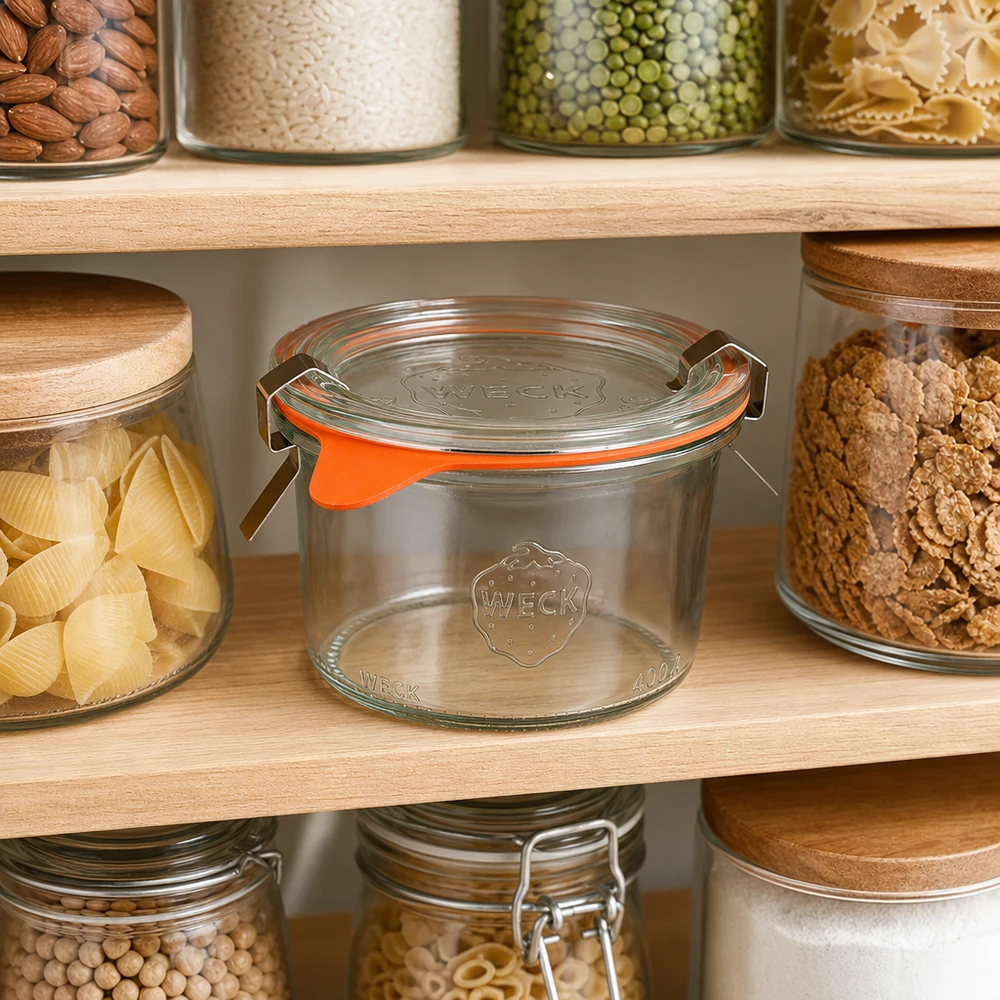 WECK 200ml RR80 tumbler per conservare gli alimenti in cucine organizzate con dadi e pasta