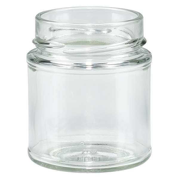Vasetto di vetro 154ml trasparente, senza coperchio, filettatura TO58deep