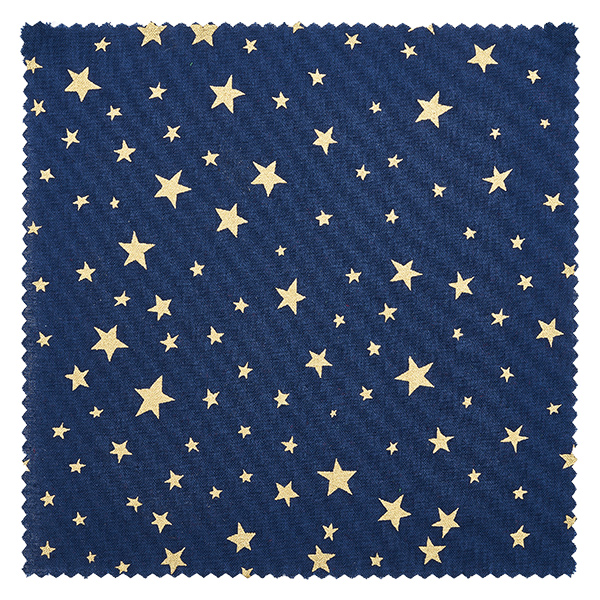 Centrino di stoffa per gioielli blu "stelle" 15cm quadrato