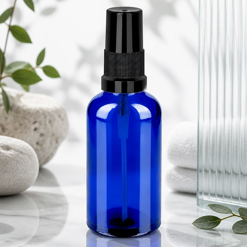 Flacone spray da 50 ml nero STD BlueLine UT18/50 Flacone spray STD BlueLine da 50 ml con attacco nero UT18 per miscele fai da te