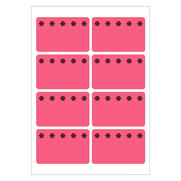 Etichette per congelatore rosse (48 adesivi) 26x40 mm