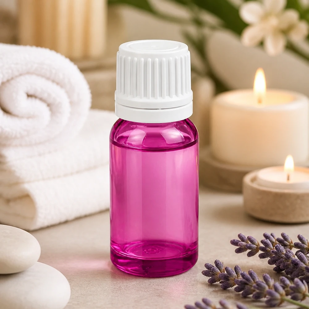 Flacone contagocce viola da 10 ml ideale per cosmetici fai da te e sieri fatti in casa