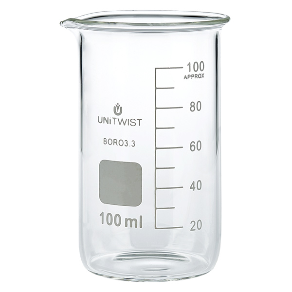Bicchiere da 100 ml in borosilicato, forma alta UNITWIST