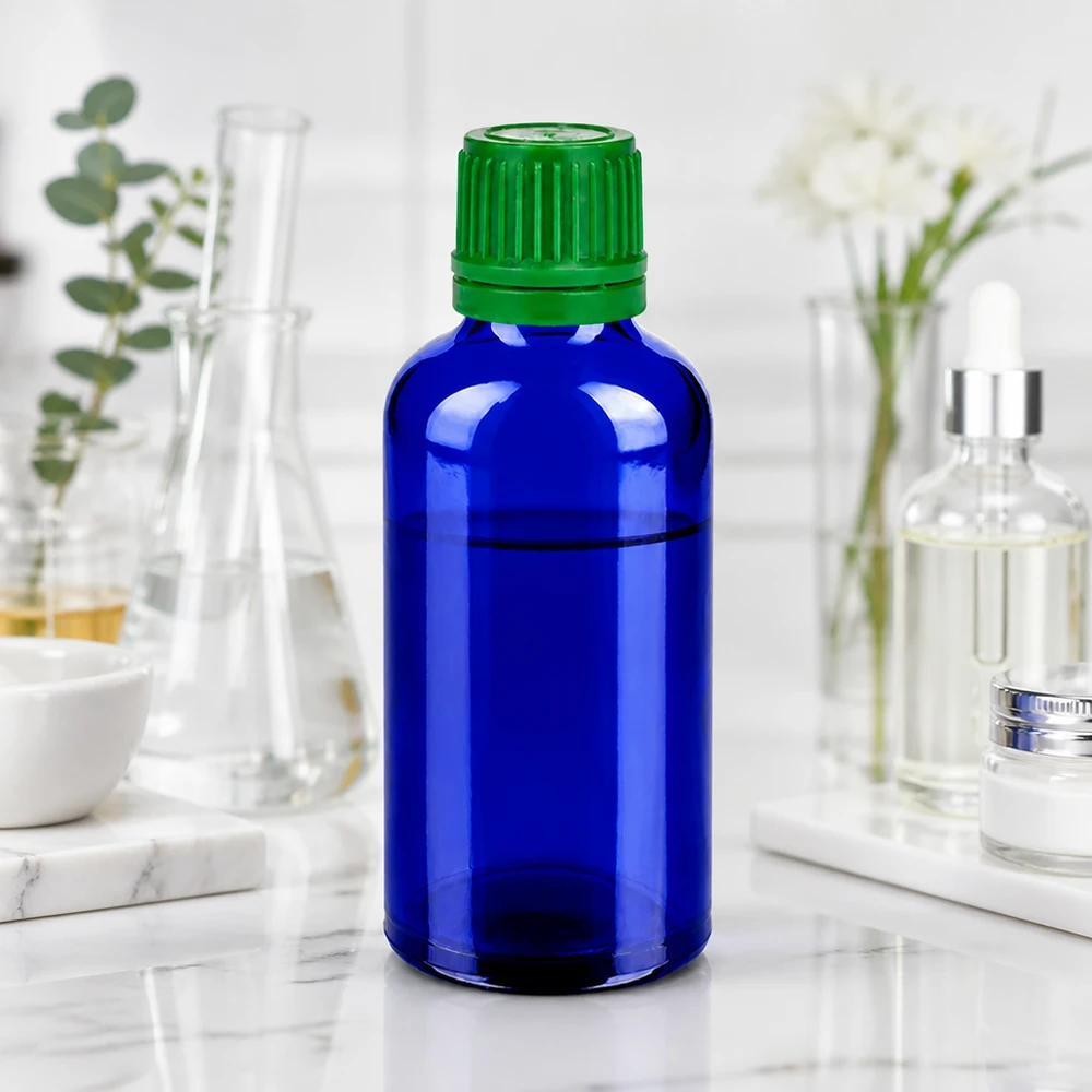 Bottiglia da 50ml 11mm SV verde OV BlueLine UT18/50 Flacone da 50 ml con robusto vetro borosilicato e tappo verde resistente alle sostanze chimiche