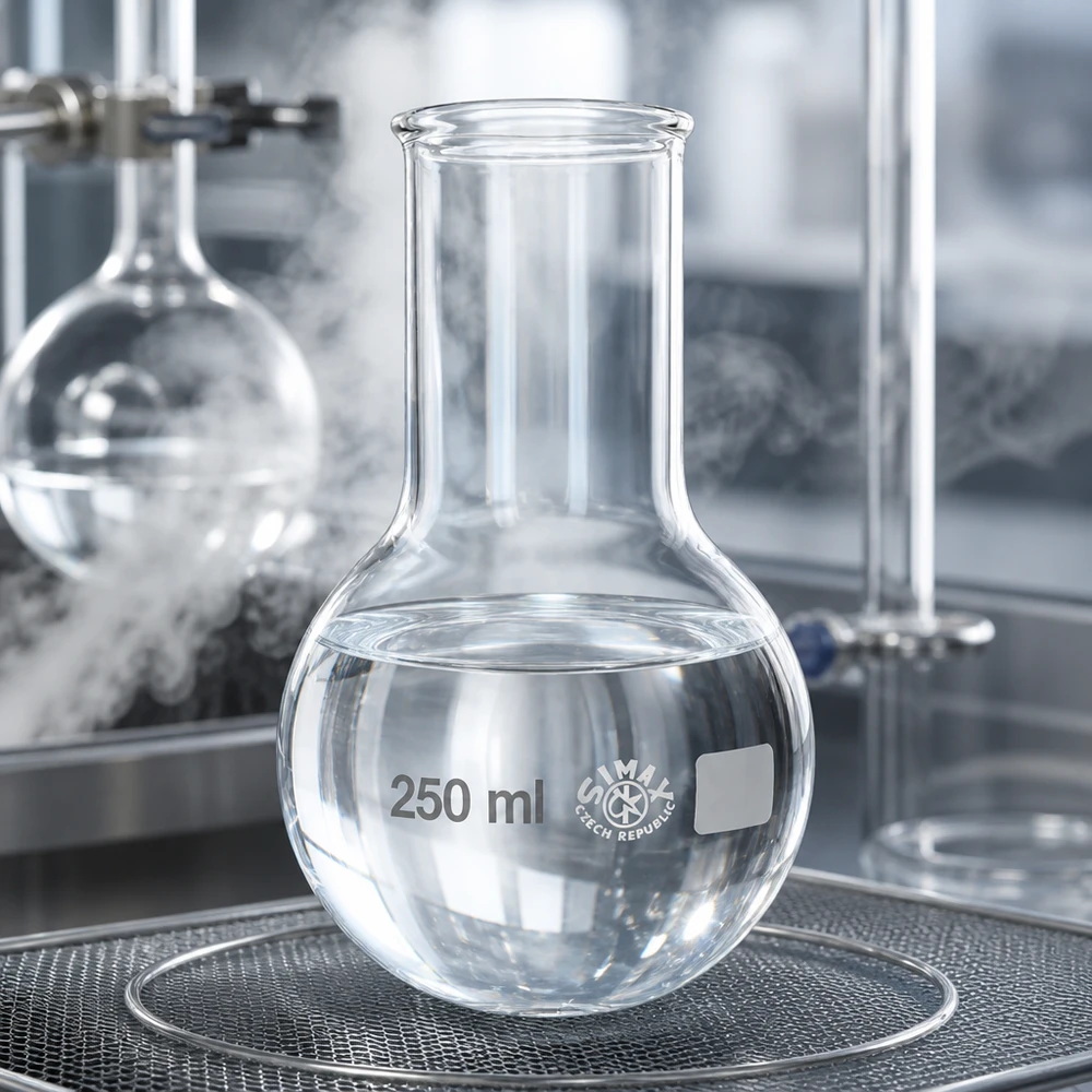 Versatile matraccio a fondo tondo da 250 ml a collo largo per la sintesi analitica e il controllo di qualità