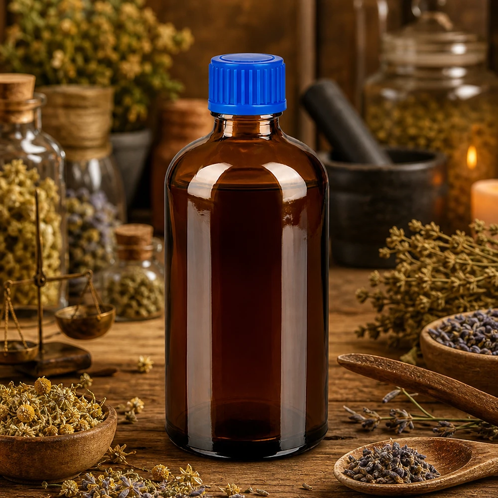 Bottiglia da 100ml 11mm SV blu STD BrownLine UT18/100 Bottiglia universale da 100 ml con filettatura standardizzata per un uso versatile