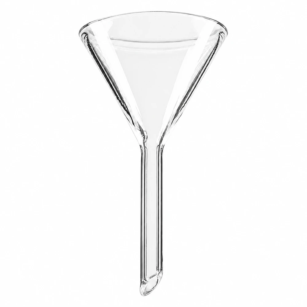 Imbuto Ø 35mm borosilicato angolo 60 stile corto Imbuto in vetro borosilicato di 35 mm di diametro con angolo di 60 gradi per uso di laboratorio