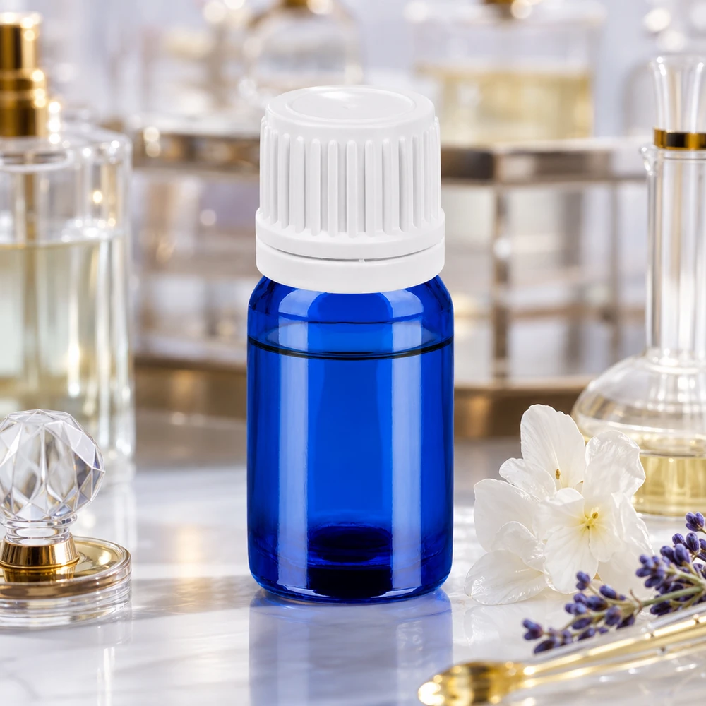 Bottiglia da 5ml 11mm SV bianco OV BlueLine UT18/5 Flacone in vetro compatto da 5 ml con superficie blu lucida e filo bianco