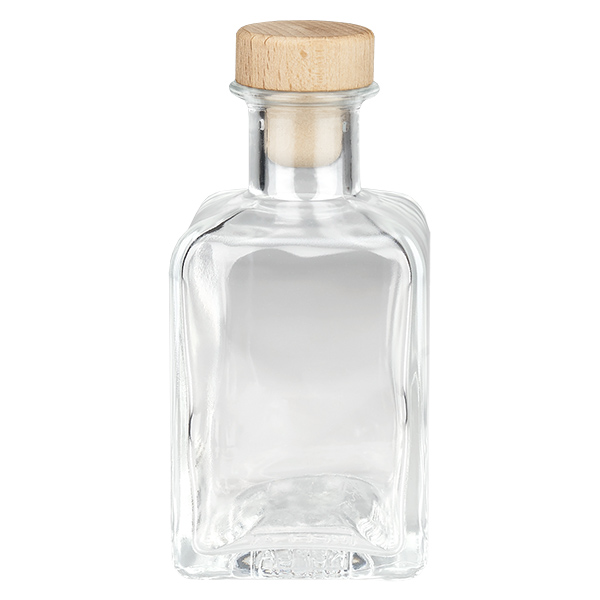 Flacone farmaceutico da 200 ml Clara con tappo in sughero con impugnatura in legno UNiTWIST®