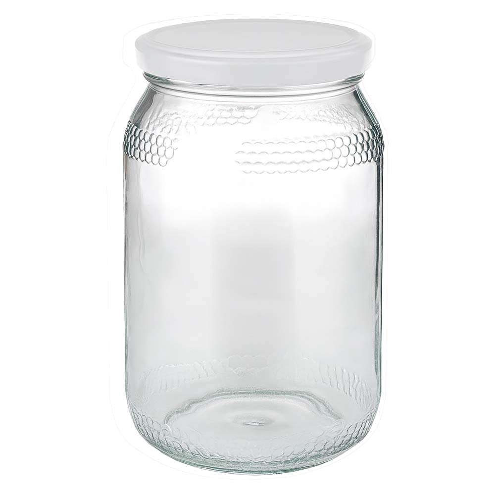 Vasetto per miele da 1260 g con capsula bianca BasicSeal UNiTWIST