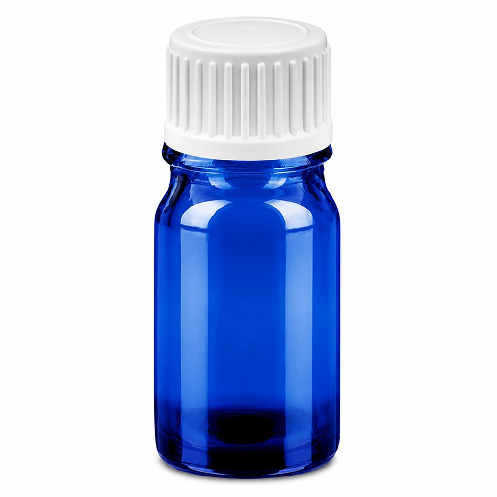 Flacone contagocce da 5 ml 0,9 mm bianco STD BlueLine UT18/5 Flacone contagocce compatto da 5 ml blu trasparente con tappo dosatore preciso da 0,9 mm