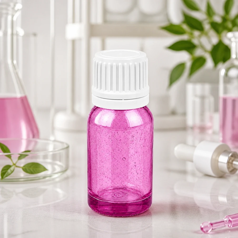 Bottiglia da 10ml tappo a vite 11mm bianco Originalità tappo a vite PurpleLine UT18/10 Flacone in vetro da 10 ml in elegante viola con tappo bianco per prodotti cosmetici di alta qualità