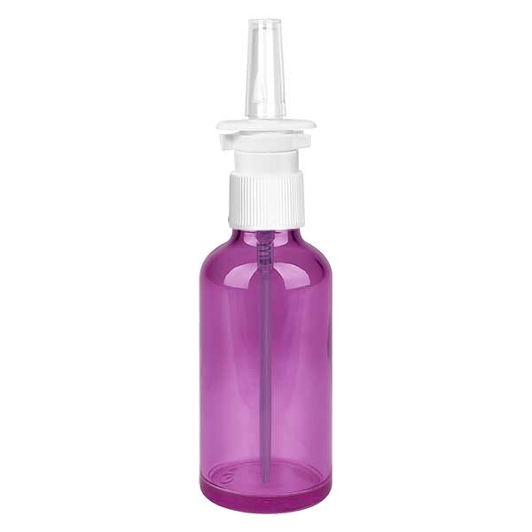 Flacone spray nasale da 50 ml bianco/trasparente standard PurpleLine. UT18/50