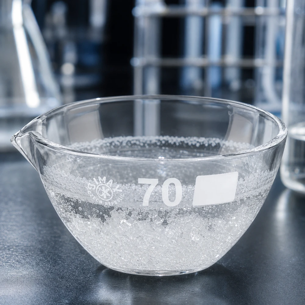 Piatto di evaporazione da 60ml con beccuccio in borosilicato ø70mm Vaschetta compatta in borosilicato ø7cm con beccuccio per attrezzature da laboratorio professionali