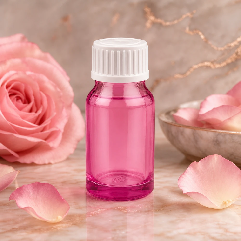 Contenitore a goccia da 10 ml in elegante colore viola, ideale per cosmetici fai da te e rimedi naturali