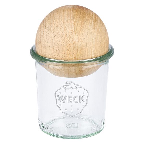 Bicchieri WECK RR60 da 140 ml con sfera in legno di faggio