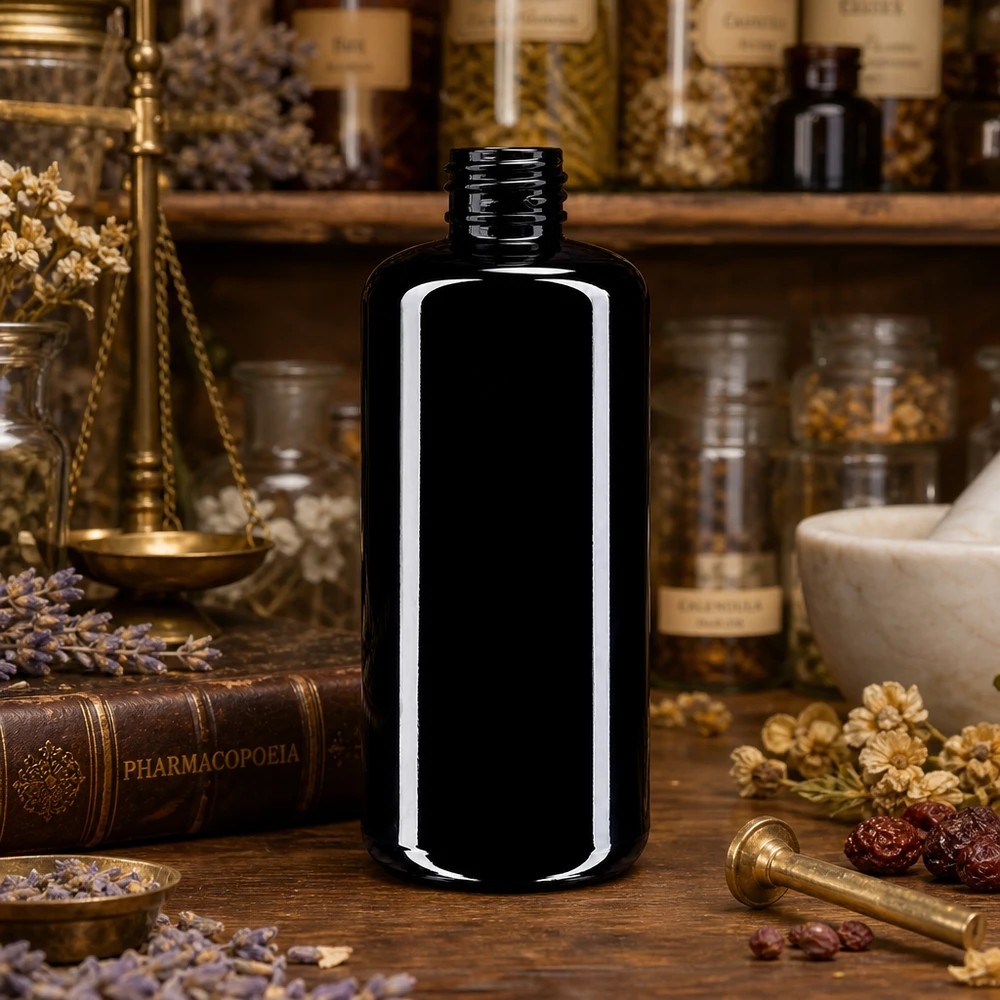 Flacone cosmetico da 200 ml "Draco" in vetro viola Miron Flacone compatto per cosmetici Draco da 200 ml in vetro viola che protegge dalla luce, perfetto per i viaggi e gli spostamenti