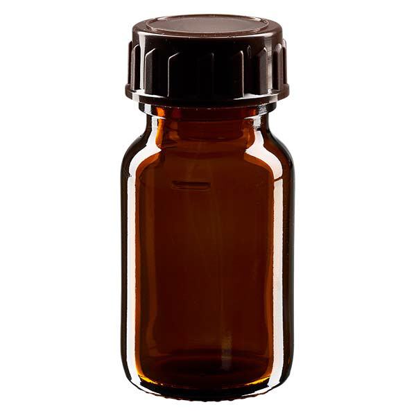 Flacone per medicinali da 30 ml marrone, con tappo in ApoGlas marrone