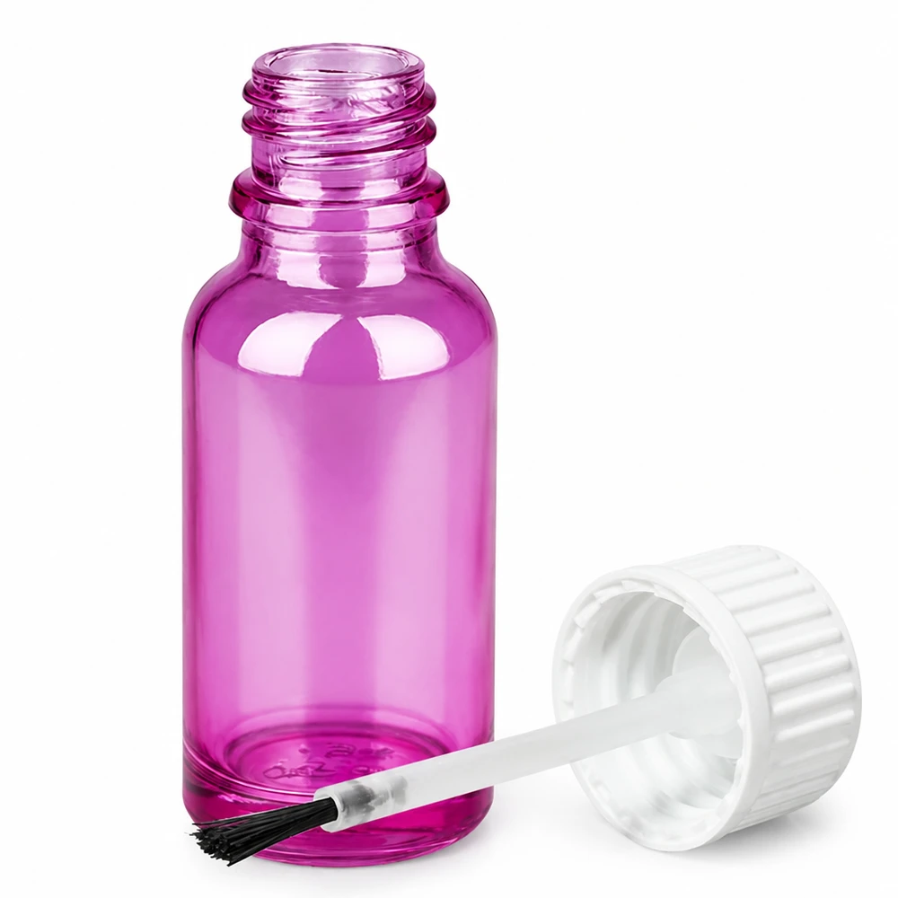 Flacone a pennello da 20 ml PurpleLine UT18/20 bianco standard Flacone in vetro di alta qualità rosa-viola 20ml per prodotti cosmetici liquidi