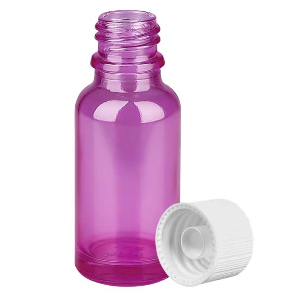 Bottiglia da 20ml con tappo a vite 11mm bianco standard PurpleLine UT18/20