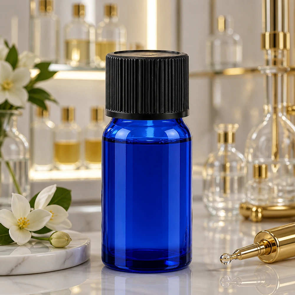 Flacone contagocce da 5 ml 1 mm nero STD BlueLine UT18/5 Flacone professionale in vetro BlueLine da 5 ml con punta contagocce da 1 mm per laboratorio e uso medico