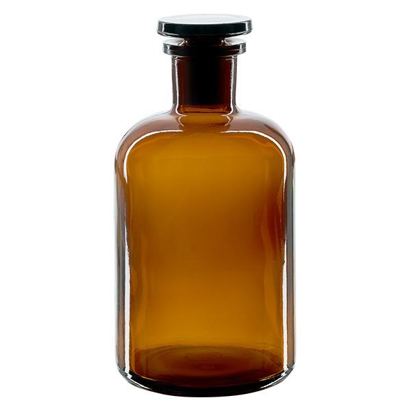Bottiglia a spalla tonda 500ml marrone collo stretto in vetro con tappo Bottiglia a spalla tonda 500ml marrone collo stretto in vetro con tappo