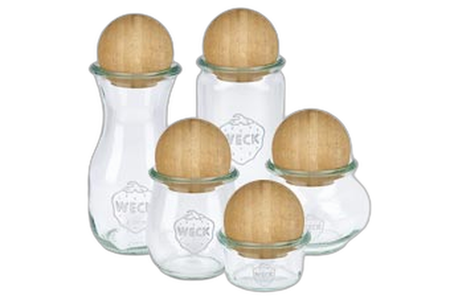 vasi con sfera in legno