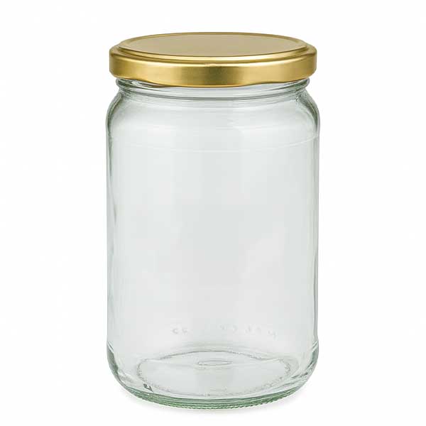 Barattolo rotondo da 305 ml con coperchio BasicSeal oro UNiTWIST