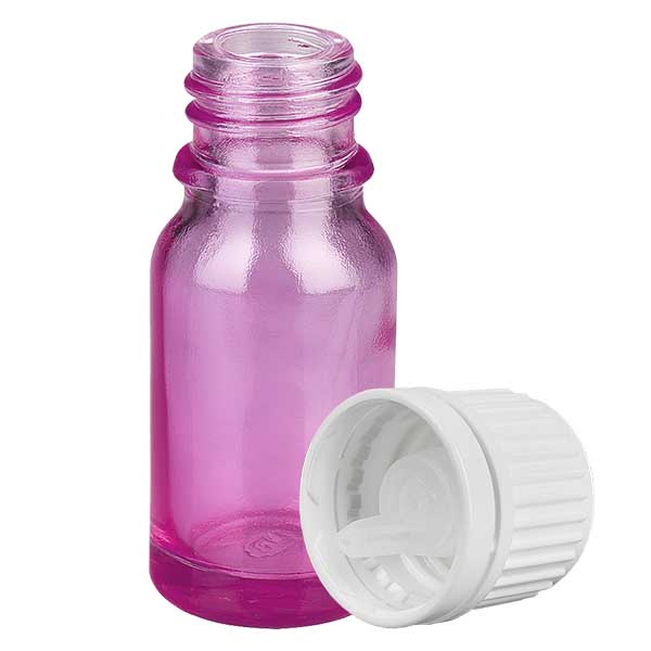 Flacone contagocce da 10 ml 0,7 mm bianco Originality tappo a vite PurpleLine UT18/10