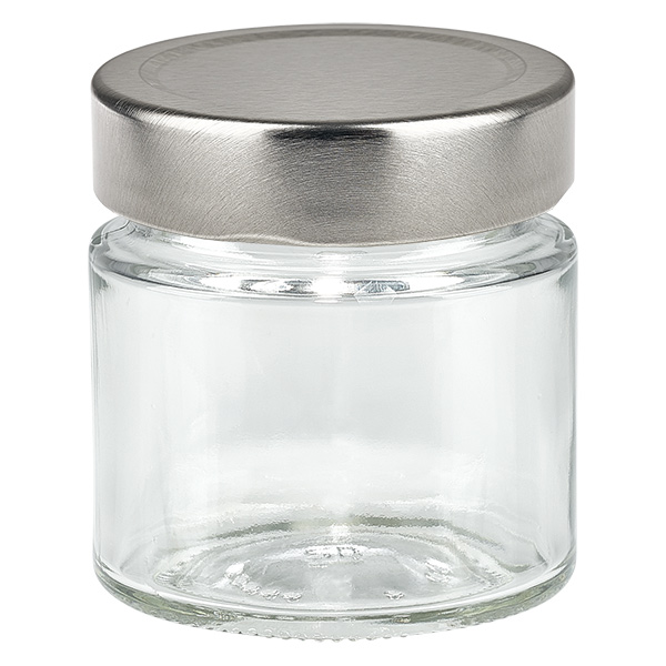 Barattolo rotondo da 135 ml + coperchio BasicSeal argento profondo UN..