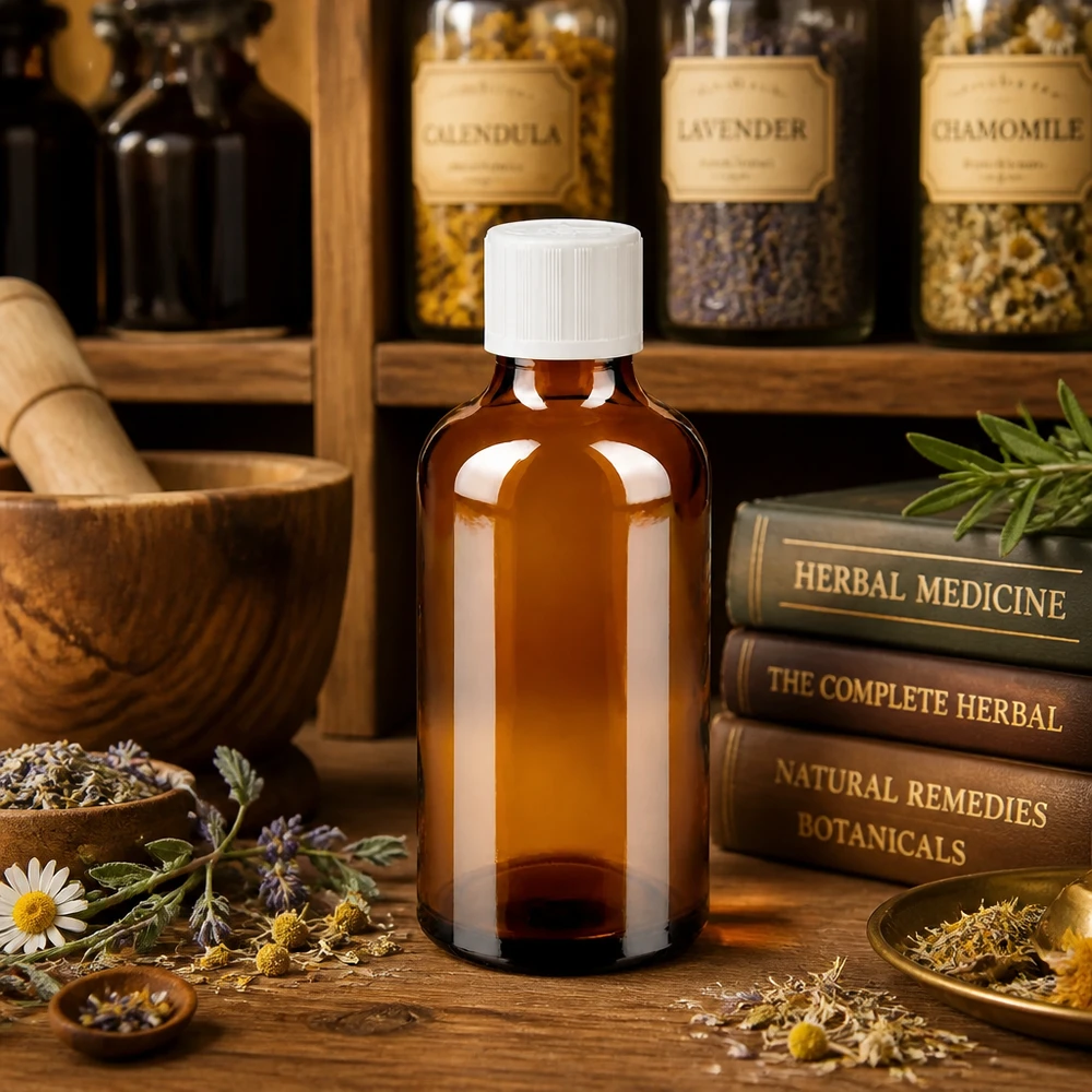 Contagocce marrone da 50ml. STD KiSi bianco/1,2 mm ApoGlas Contenitore per erbe aromatiche con flacone in vetro ambrato da 50 ml, tappo di sicurezza per bambini bianco e contagocce da 1,2 mm