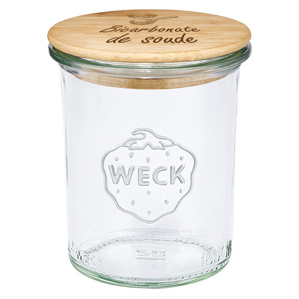 Cassetta in legno "Bicarbonato di sodio" con verre renversé