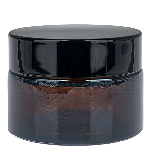 Vasetto di vetro da 30 ml marrone con coperchio con inserto UNiTWIST Vasetto di vetro da 30 ml marrone con coperchio con inserto UNiTWIST