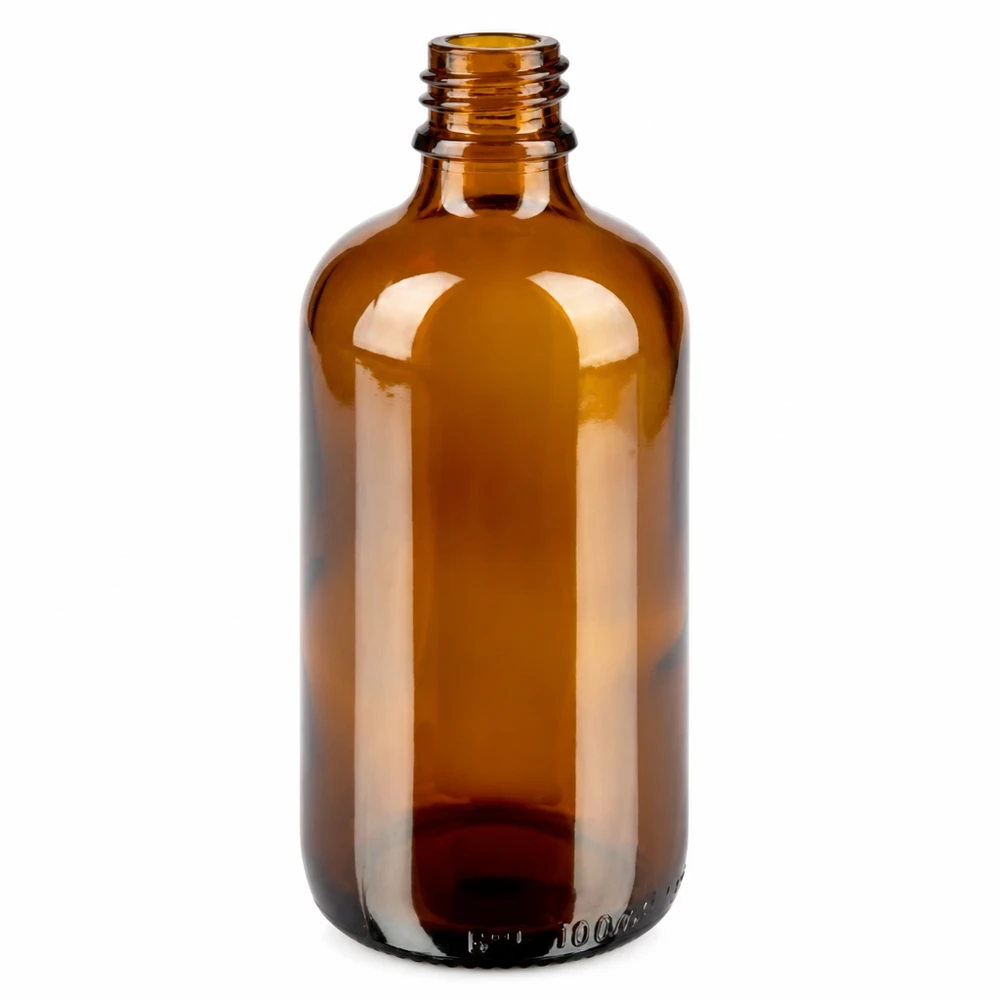 Flacone contagocce da 100 ml 0,7 mm bianco OV BrownLine UT18/100 Flacone contagocce farmaceutico da 100 ml in vetro con protezione UV e tappo contagocce bianco