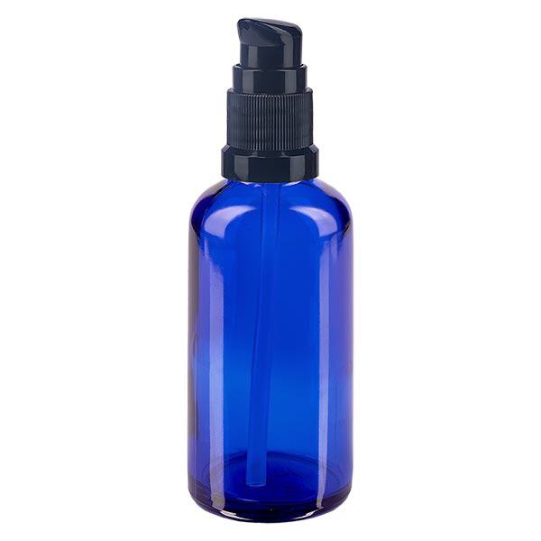 Flacone a pompa blu da 50 ml STD nero ApoGlas