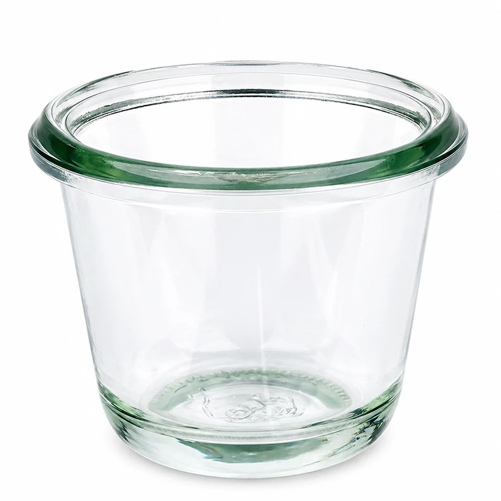 Barattolo da 80 ml per gourmet WECK RR60 Barattolo gourmet WECK da 80 ml vuoto RR60 in vetro trasparente con caratteristico bordo perlinato per conserve e scatolame