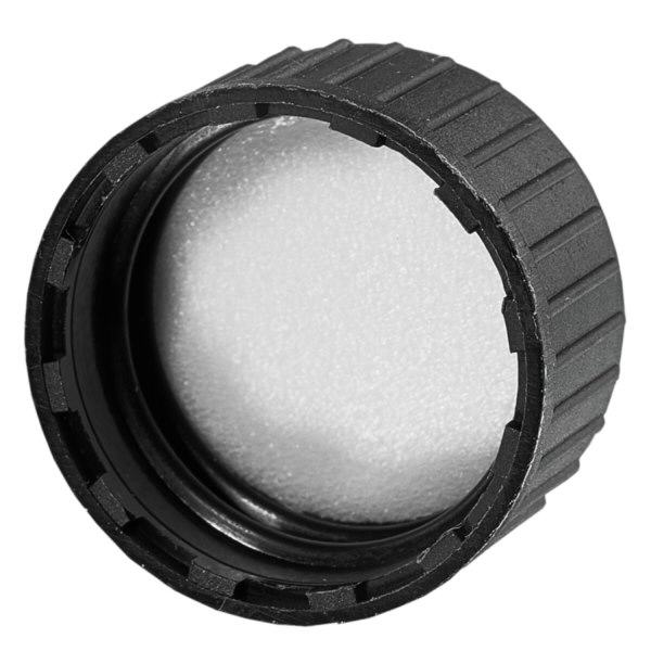 Tappo a vite DIN22 nero con disco di tenuta EPE