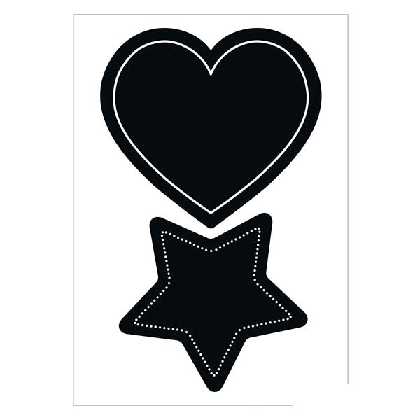 Etichette da tavola "Cuore e stella" (4 adesivi)