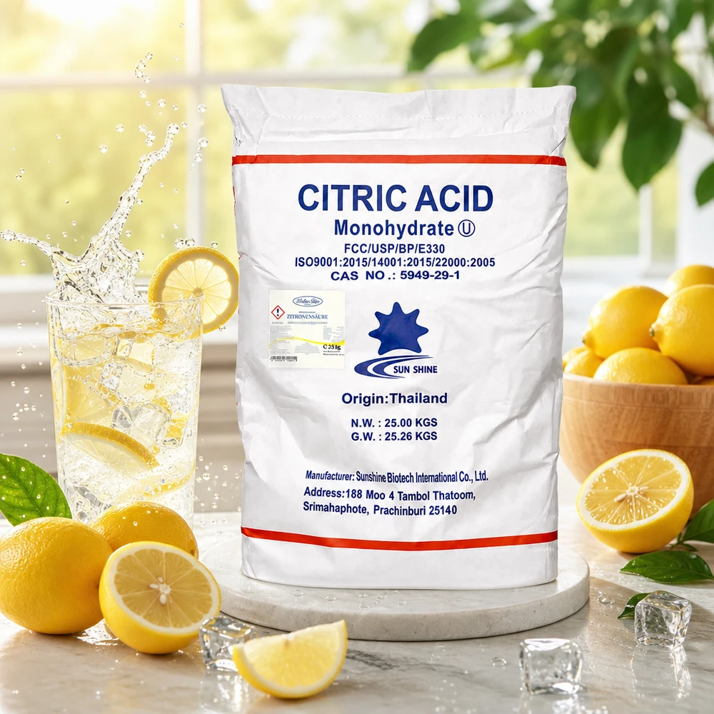 25kg Acido citrico, E330, grado alimentare Confezione sfusa di acido citrico E330 da 25 kg in un robusto sacchetto di carta - additivo alimentare di qualità superiore proveniente dalla Thailandia