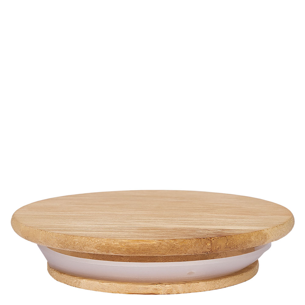 Coperchio in legno versione "A" per WECK RR60 Il coperchio in legno RR60 di WECK mostra le venature del legno naturale e l'anello in gomma bianca per una tenuta ottimale.