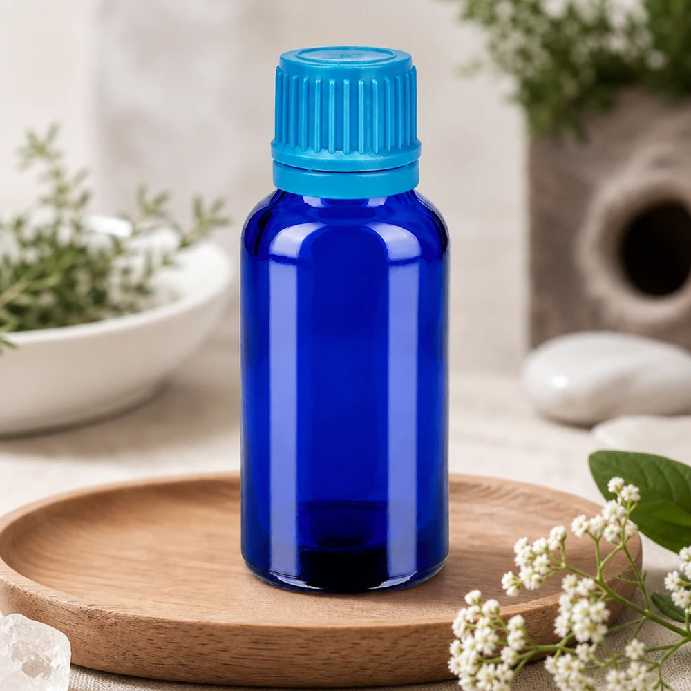 Bottiglia da 30ml 11mm SV blu OV BlueLine UT18/30 Pratico flacone contagocce da 30 ml in vetro colorato con tappo antiscivolo per porzioni precise
