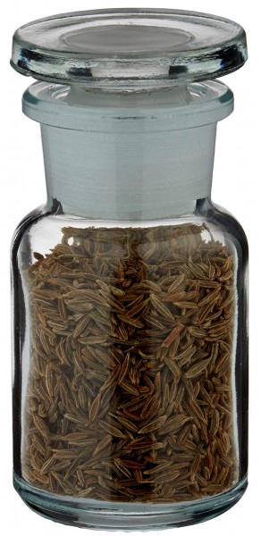 Idea barattolo per spezie: bottiglia da farmacia a collo largo da 50 ml, in vetro trasparente.