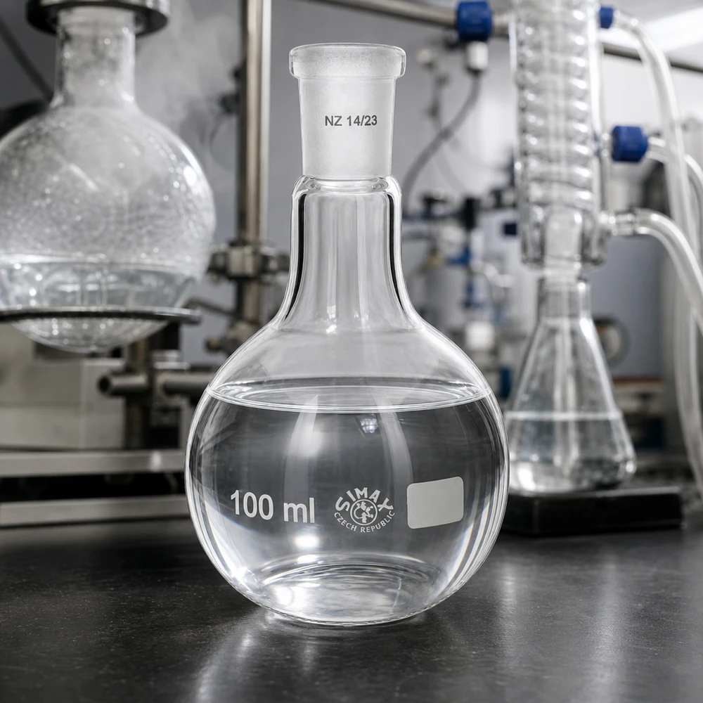 Matraccio da 100ml con giunto standard smerigliato (14/23) Pallone a fondo tondo sottovuoto da 100 ml con vetro smerigliato lucido per distillazione ed estrazione
