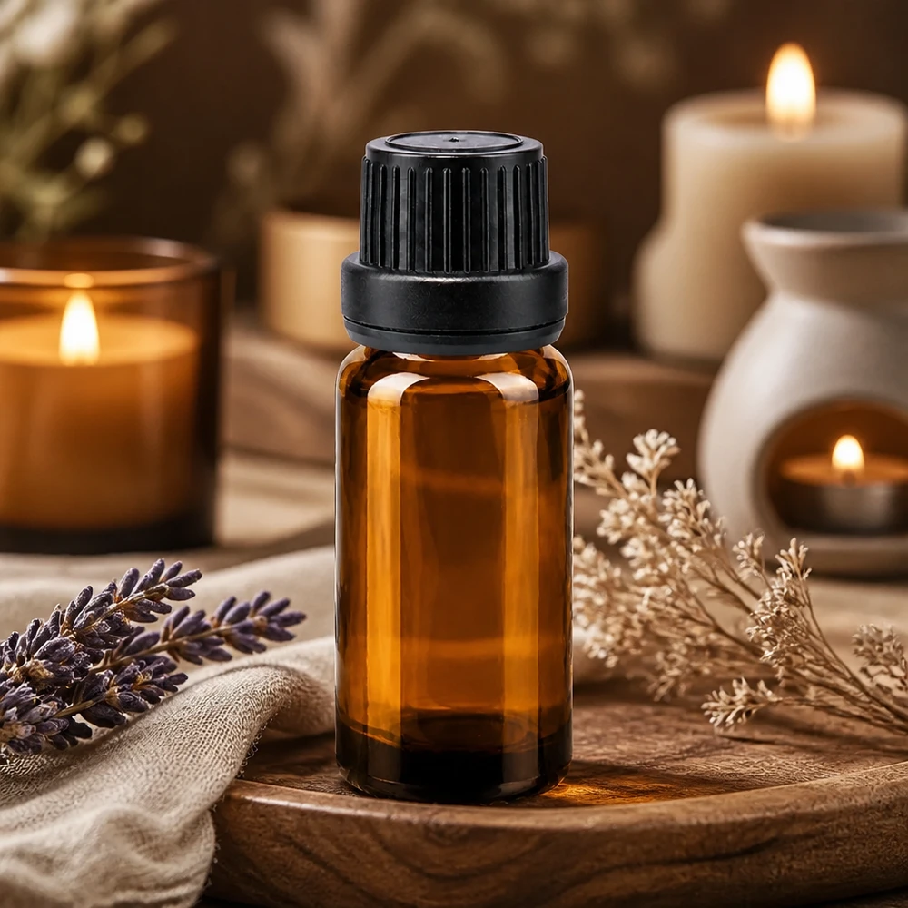 Flacone contagocce marrone da 10ml OV nero/2mm ApoGlas Flacone in vetro da 10 ml color ambra con tappo di sicurezza nero a prova di bambino e contagocce per l'aromaterapia